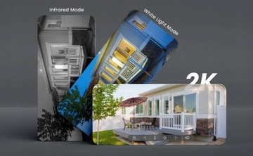 BATERIE ZEWNĘTRZNA KAMERA OBROTOWA IP 2K WiFi ZOOM