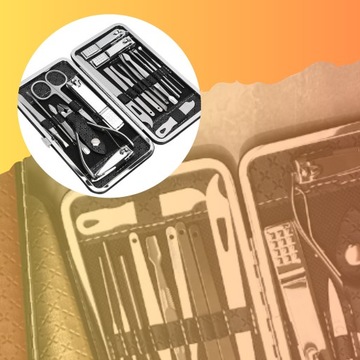 БОЛЬШОЙ МАНИКЮРНО-ПЕДИКЮРНЫЙ НАБОР В ЧЕРНОМ ФОРМАТЕ, 20 шт.