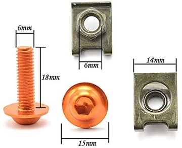 ВИНТ 10 ШТ. М-6 ДЛЯ МОТОЦИКЛА ОБТЕКАТЕЛЬ, ЧЕРНЫЙ
