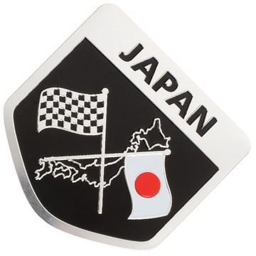 METALOWA FLAGA JAPONII NAKLEJKI SAMOCHODOWE NAKLEJKI NA NADWOZIE