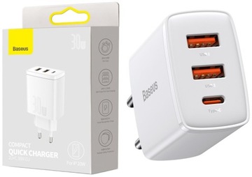 BASEUS ŁADOWARKA SIECIOWA 2x USB i C DO QC 3.0 30W
