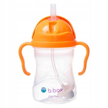 B.BOX Innowacyjny KUBEK BIDON Z Obciążoną Słomką Pomarańcz niekapek 240ml