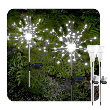 LAMPA SOLARNA LED DRZEWKO WISZĄCE DMUCHAWIEC FAJERWERKI BIAŁY 150LED 2SZT