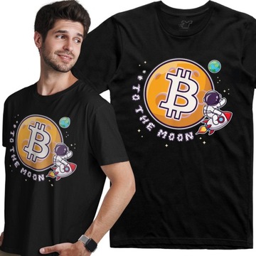 Koszulka To the moon Bitcoin krypto Prezent S
