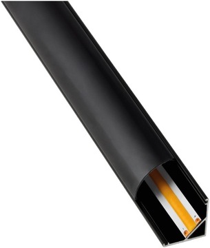 Светодиодный алюминиевый угловой профиль черный 2м + абажур