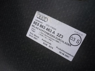 КОВРИК + БОКОВИНЫ БАГАЖНИКА AUDI A4 B6 СЕДАН НИЦЦА