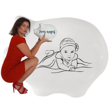 SKARBONKA PERSONALIZOWANA Z NAPISEM I GRAFIKĄ XXL