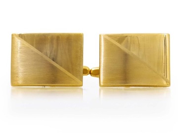 Złote spinki do mankietów - matowo-błyszczące A278