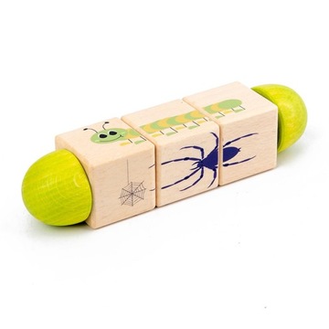 Деревянный вращающийся пазл-паук для детей