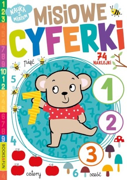 Nauka z misiem A4 MISIOWE CYFERKI z naklejkami