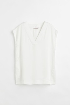 H&M Satynowa bluzka w serek 38 M LUŹNA KOSZULA