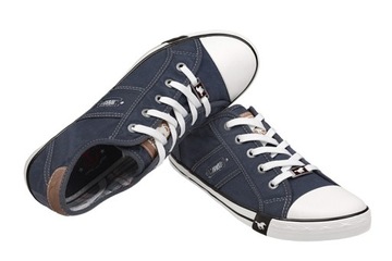 Kultowe Trampki MUSTANG 1099-310-800 r.39 Granatowe Jeans Denim Półtrampki