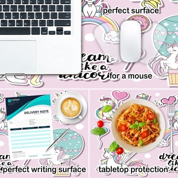 Защитный коврик на стол единорог 90х45