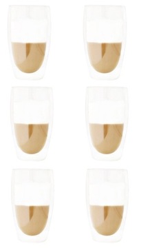 Szklanki z podwójną ścianką LATTE 350ml KPL 6 SZT