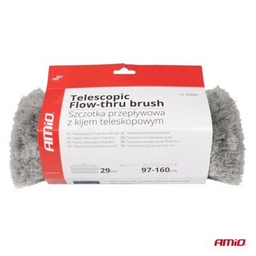 Проточная щетка с телескопической палкой 97-160см для мойки автомобилей AMIO-