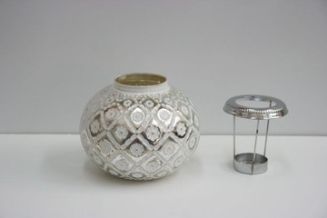 Стеклянный фонарь с цветами