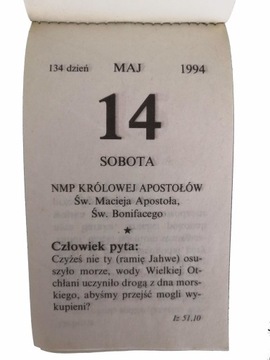 Оригинальный отрывной календарик 1994 года на 30-летие - отличный ПОДАРОК