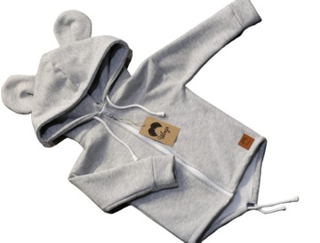 Bluza parka miś szara rozmiar 92