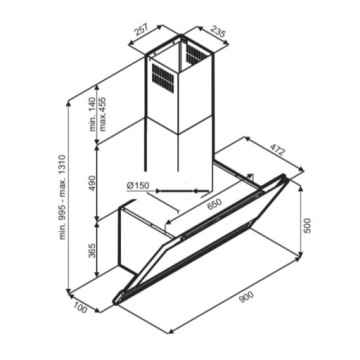 GLOBALO ZENESOR 90.2 ЧЕРНАЯ КУХОННАЯ ВЫТЯЖКА