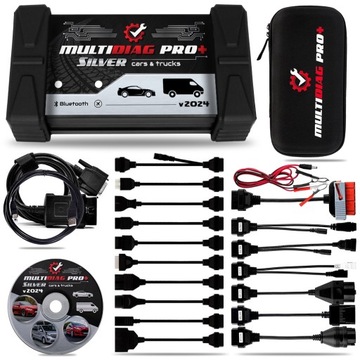 INTERFESJ OBD2 UNIWERSALNY DIAGNOSTYCZNY MULTIDIAG PRO+ SILVER 16 ADAPTERÓW