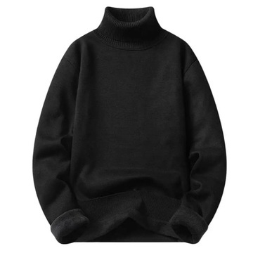 Autumn Winter Fleece Turtleneck Sweater Men Fashio