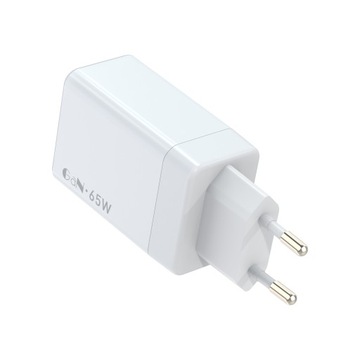 Быстрое сетевое зарядное устройство 2xUSB C + USB GAN 65 Вт