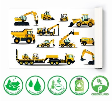 Защитный коврик для стола для мальчика - экскаватор-кран