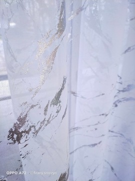 Штора Etamina, серебряные аппликации БЕТОН/МРАМОР, высота 300 см