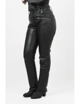 БРЮКИ ПРЯМЫЕ КОЖАНЫЕ ЖЕНСКИЕ, ПЕРФОРАЦИЯ SSD012