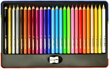 26 kredek BAMBINO metalowe pudełko temperówka duże