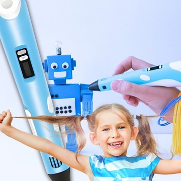 Długopis 3D DRUKARKA MAGICZNY PEN DUŻY ZESTAW 200M Wkładów PLA DLA DZIECI