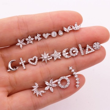 Серьги Crystal Star Moon Helix для пирсинга