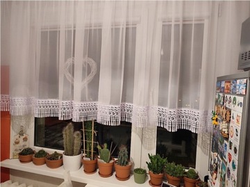 Firana prosta 300x100 gotowa woal taśma szeroka gipiura koronka KASIA 15cm