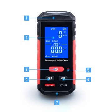 РАДИАЦИОННО-ВОЛНОВОЙ ТЕСТЕР ЭЛЕКТРОМАГНИТНОГО ПОЛЯ 5G 100uT LCD CE