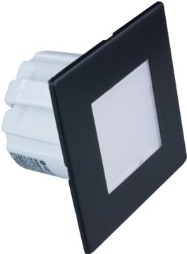 Lampka schodowa LED 230V, kwadrat, czarny YCB177B