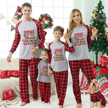 PIŻAMA Boże Narodzenie pasujący piżamy dla całej rodziny Jesus jest powodem