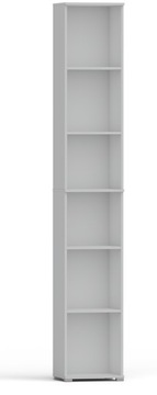 Regał na książki pola 215x40 cm biały 6 półek