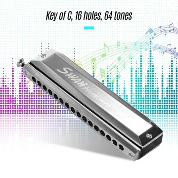 Swan SW-1664 16 Holes Chromatic Harmonica C Key