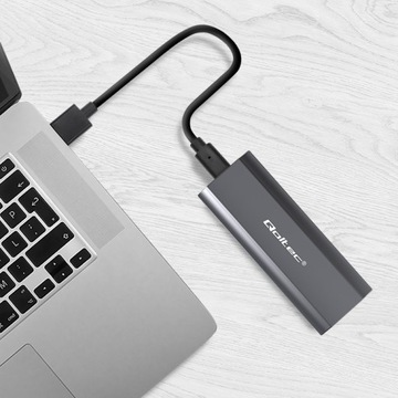 Qoltec Solidna Obudowa kieszeń NV2271 na dysk M.2 SSD SATA NVMe USB-C 2TB