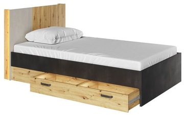 Кровать QUBIC QB-11 дубовая ремесленная, ЛЕНАРТ, БЕСПЛАТНО