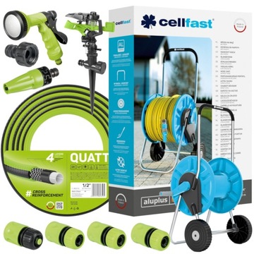 CELLFAST WÓZEK ALU WĄŻ OGRODOWY 1/2 25M QUATTRO