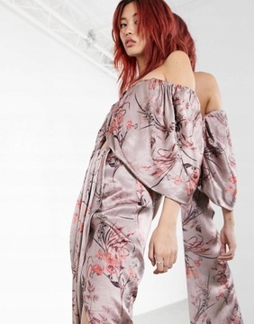 SPÓDNICA SATYNOWA BRĄZOWA PROSTA MAXI 44 XXL 1ACV