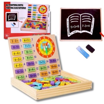 TABLICA DO NAUKI LICZENIA MATEMATYKI DREWNIANA MONTESSORI KREDOWA