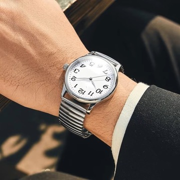 Серебряный эластичный браслет для часов, 20 мм, одинаковая ширина