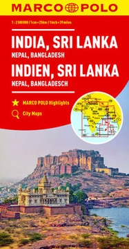 Indie Sri Lanka Nepal Bangladesz mapa Marco Polo