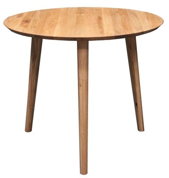 STÓŁ Okrągły Drewniany do Kuchni Salonu Dębowy Lite Drewno Dąb 90 cm RETRO