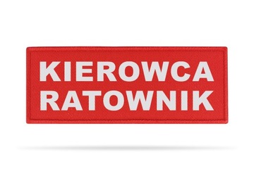 CZERWONA NASZYWKA EMBLEMAT KIEROWCA RATOWNIK 13x5