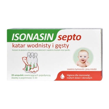 Isonasin SEPTO na katar wodnisty i gęsty 20 ampuł