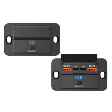 Автомобильная розетка 12V 24V 4 USB PD QC 3.0 ON OFF 96W flap