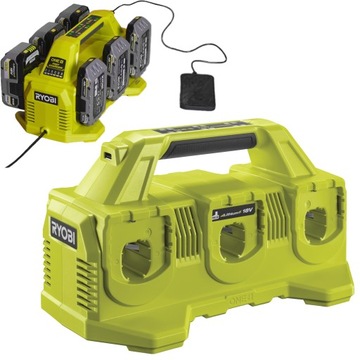 RYOBI 6-PORTOWA ŁADOWARKA 18 V 4A ONE+ RC18640 NA 6 AKUMULATORÓW USB 2A